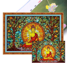 Load image into Gallery viewer, Glass Painting-Buddha Statue 60*40CM11CT 3 Stamped Cross Stitch
