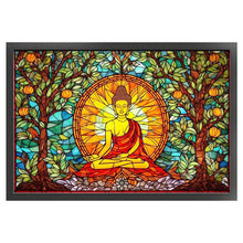 Load image into Gallery viewer, Glass Painting-Buddha Statue 60*40CM11CT 3 Stamped Cross Stitch
