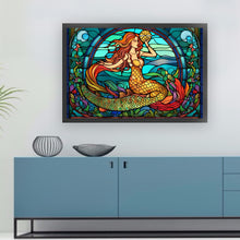 Load image into Gallery viewer, Glass Painting-Mermaid 60*40CM11CT 3 Stamped Cross Stitch
