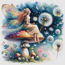 Load image into Gallery viewer, Butterfly Fairy On Mushroom 40*40CM11CT 3 Stamped Cross Stitch
