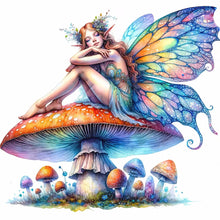 Load image into Gallery viewer, Butterfly Fairy On Mushroom 40*40CM11CT 3 Stamped Cross Stitch
