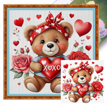 Load image into Gallery viewer, Rose Bear 40*40CM11CT 3 Stamped Cross Stitch
