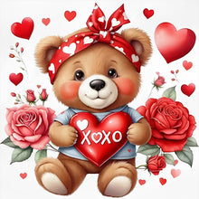 Load image into Gallery viewer, Rose Bear 40*40CM11CT 3 Stamped Cross Stitch
