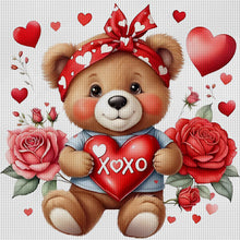Load image into Gallery viewer, Rose Bear 40*40CM11CT 3 Stamped Cross Stitch
