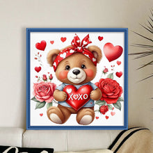 Load image into Gallery viewer, Rose Bear 40*40CM11CT 3 Stamped Cross Stitch
