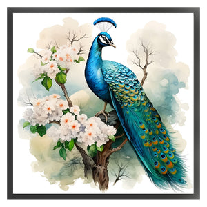 Peacock On Flower Branch 40*40CM11CT 3 Stamped Cross Stitch