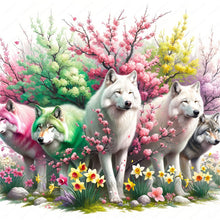 Load image into Gallery viewer, Five Wolves 50*50CM11CT 3 Stamped Cross Stitch

