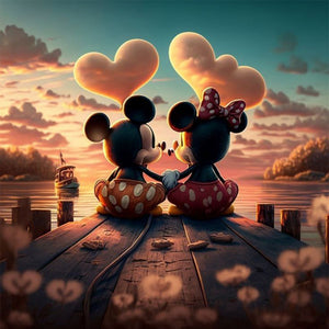 Mickey And Minnie 40*40CM11CT 3 Stamped Cross Stitch