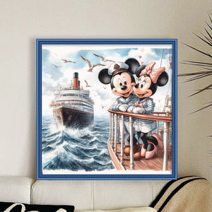 Mickey And Minnie 40*40CM11CT 3 Stamped Cross Stitch