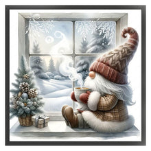 Load image into Gallery viewer, Gnome By The Window In Winter 40*40CM11CT 3 Stamped Cross Stitch
