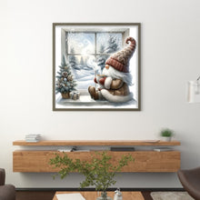 Load image into Gallery viewer, Gnome By The Window In Winter 40*40CM11CT 3 Stamped Cross Stitch
