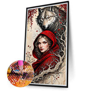 Wolf And Girl 40*75CM(Canvas) Full Round Drill Diamond Painting