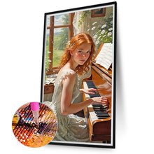 Load image into Gallery viewer, Woman Playing Piano 40*75CM(Canvas) Full Round Drill Diamond Painting
