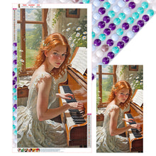 Load image into Gallery viewer, Woman Playing Piano 40*75CM(Canvas) Full Round Drill Diamond Painting
