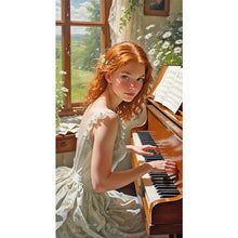 Load image into Gallery viewer, Woman Playing Piano 40*75CM(Canvas) Full Round Drill Diamond Painting
