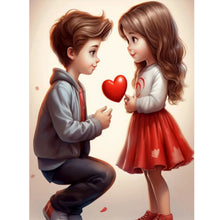 Load image into Gallery viewer, Valentine&#39;S Day Kids 30*40CM(Canvas) Full Round Drill Diamond Painting
