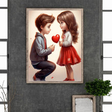 Load image into Gallery viewer, Valentine&#39;S Day Kids 30*40CM(Canvas) Full Round Drill Diamond Painting
