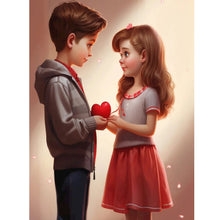 Load image into Gallery viewer, Valentine&#39;S Day Kids 30*40CM(Canvas) Full Round Drill Diamond Painting
