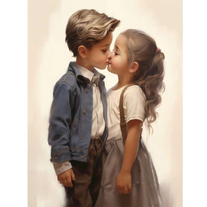 Valentine'S Day Kids 30*40CM(Canvas) Full Round Drill Diamond Painting