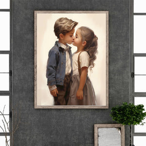 Valentine'S Day Kids 30*40CM(Canvas) Full Round Drill Diamond Painting