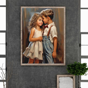 Valentine'S Day Kids 30*40CM(Canvas) Full Round Drill Diamond Painting