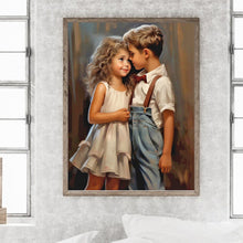 Load image into Gallery viewer, Valentine&#39;S Day Kids 30*40CM(Canvas) Full Round Drill Diamond Painting
