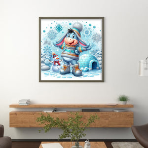 Winter Eeyore 40*40CM11CT 3 Stamped Cross Stitch