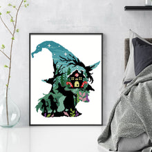 Load image into Gallery viewer, Witch Silhouette - House 40*50CM11CT 3 Stamped Cross Stitch
