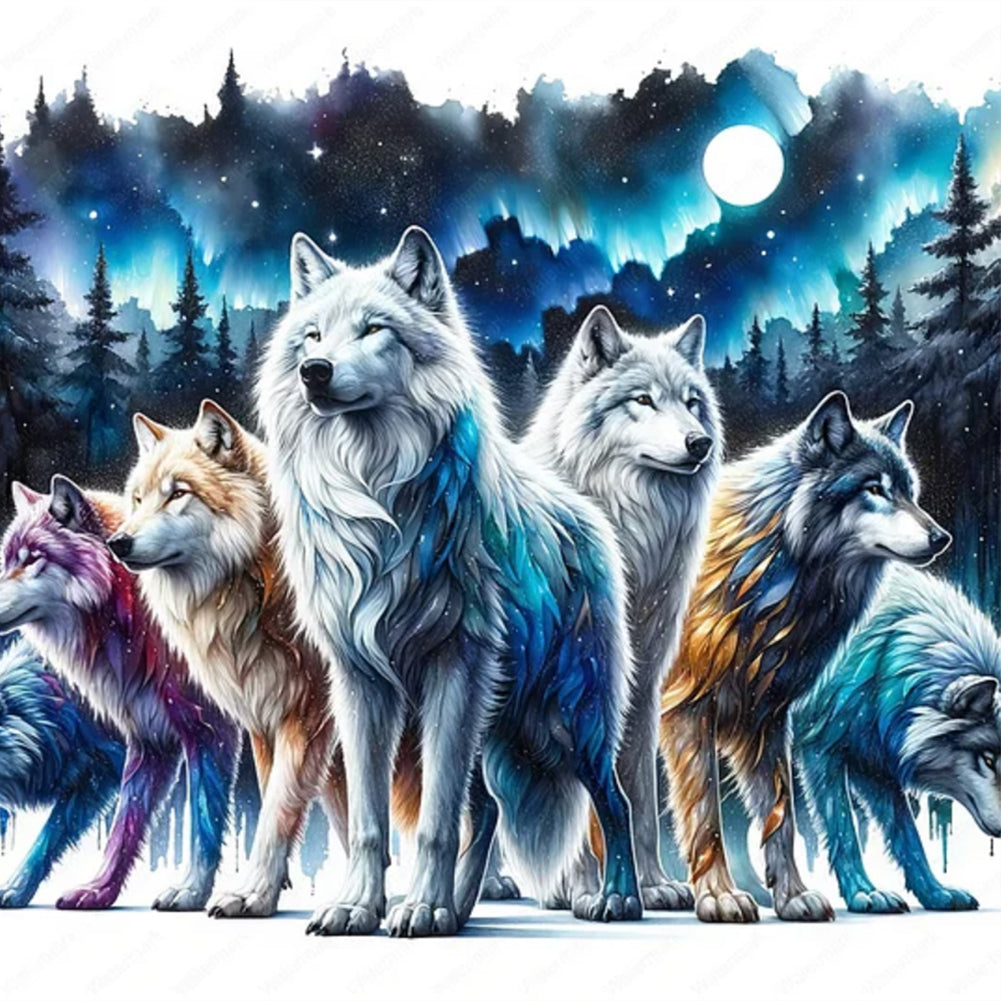 Wolf Pack 50*50CM(Canvas) Full Round Drill Diamond Painting