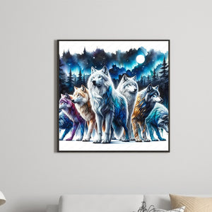 Wolf Pack 50*50CM(Canvas) Full Round Drill Diamond Painting