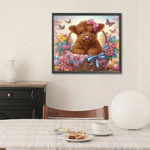 Load image into Gallery viewer, Highland Yak In Flower Basket 35*30CM(Canvas) Partial Special Shaped Drill Diamond Painting
