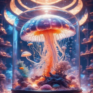 Fantasy Jellyfish In A Jar 30*40CM(Canvas) Full Round Drill Diamond Painting