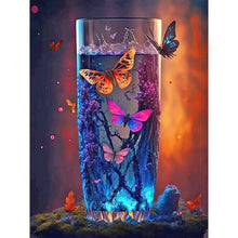 Load image into Gallery viewer, Beautiful Colorful Butterfly In Cup 30*40CM(Canvas) Full Round Drill Diamond Painting
