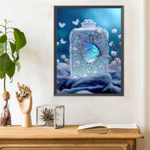 Load image into Gallery viewer, Blue Beautiful Butterfly In Jar 30*40CM(Canvas) Full Round Drill Diamond Painting
