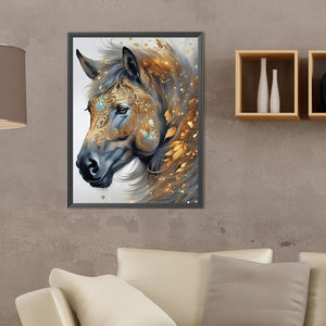 Horse Head And Fallen Leaves Among Mane 30*40CM(Canvas) Full Round Drill Diamond Painting