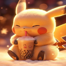 Load image into Gallery viewer, Pikachu Drinking Milk Tea 30*40CM(Canvas) Full Round Drill Diamond Painting
