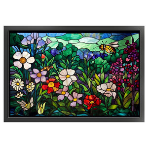 Glass Painting-Flowers 60*40CM11CT 3 Stamped Cross Stitch