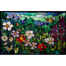 Load image into Gallery viewer, Glass Painting-Flowers 60*40CM11CT 3 Stamped Cross Stitch
