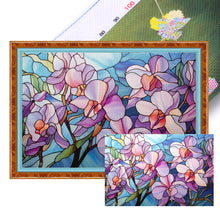 Load image into Gallery viewer, Glass Painting-Phalaenopsis 60*40CM11CT 3 Stamped Cross Stitch
