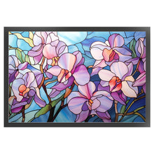 Load image into Gallery viewer, Glass Painting-Phalaenopsis 60*40CM11CT 3 Stamped Cross Stitch
