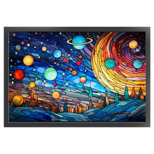 Load image into Gallery viewer, Glass Painting-Planet 60*40CM11CT 3 Stamped Cross Stitch
