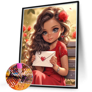 Sweet Girl 40*50CM(Canvas) Full Round Drill Diamond Painting