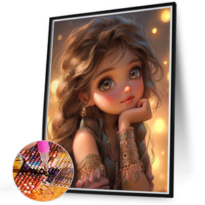 Sweet Girl 40*50CM(Canvas) Full Round Drill Diamond Painting