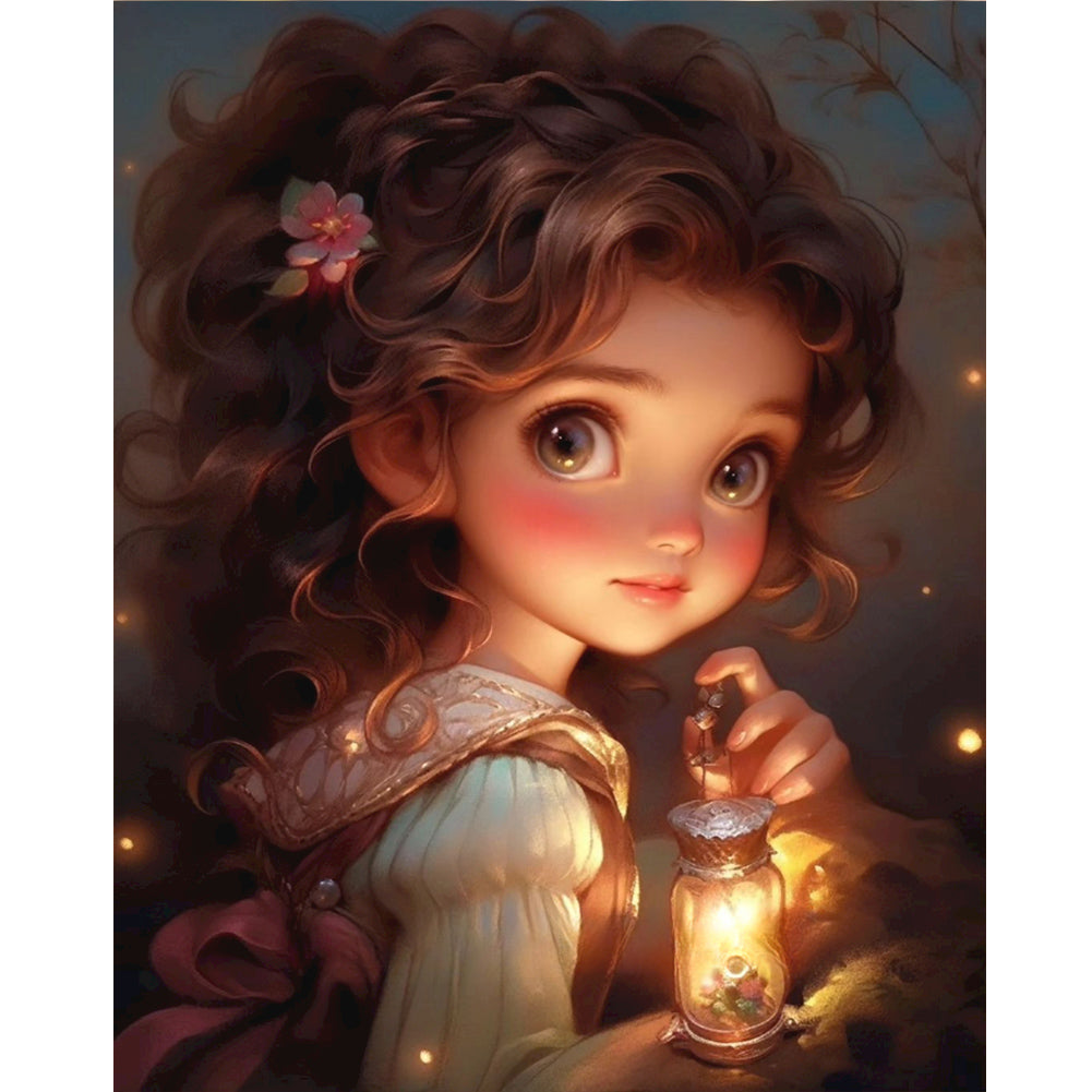 Sweet Girl 40*50CM(Canvas) Full Round Drill Diamond Painting