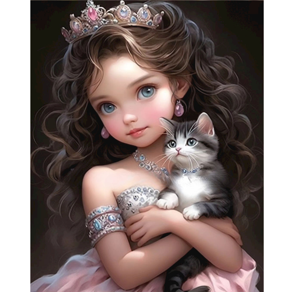 Sweet Girl 40*50CM(Canvas) Full Round Drill Diamond Painting