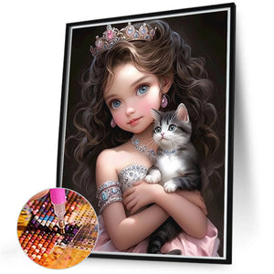 Sweet Girl 40*50CM(Canvas) Full Round Drill Diamond Painting