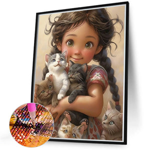 Sweet Girl 40*50CM(Canvas) Full Round Drill Diamond Painting