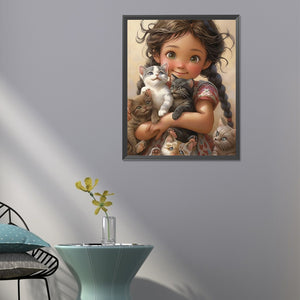 Sweet Girl 40*50CM(Canvas) Full Round Drill Diamond Painting