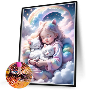 Sweet Girl 40*50CM(Canvas) Full Round Drill Diamond Painting