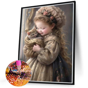 Sweet Girl 40*50CM(Canvas) Full Round Drill Diamond Painting